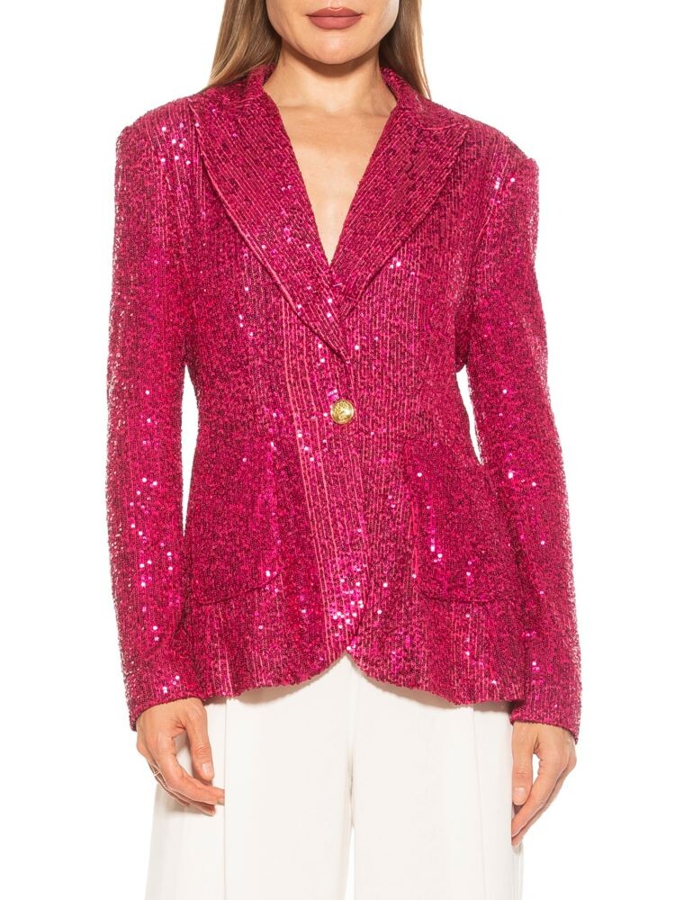 

Однобортный пиджак Kai с пайетками Alexia Admor, цвет Hot Pink
