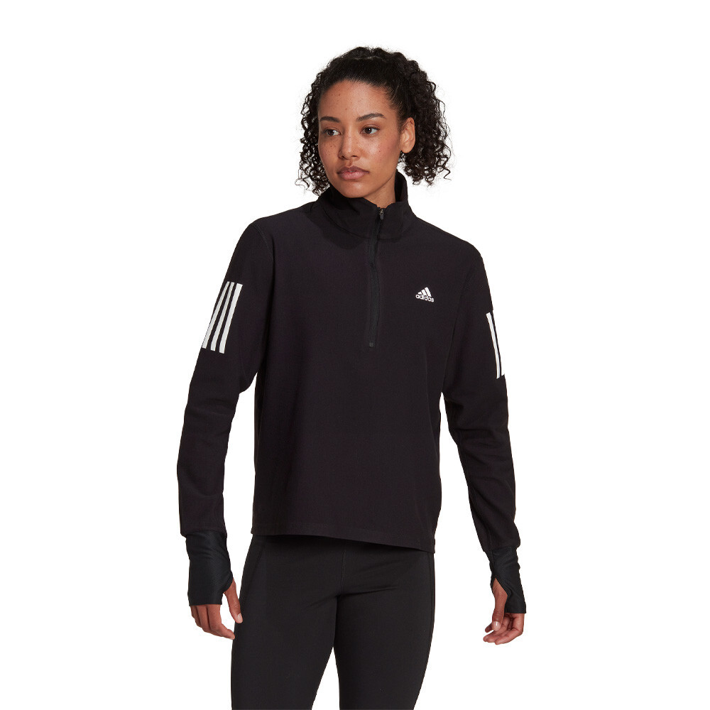 

Спортивный топ adidas Own The Run Half-Zip, черный