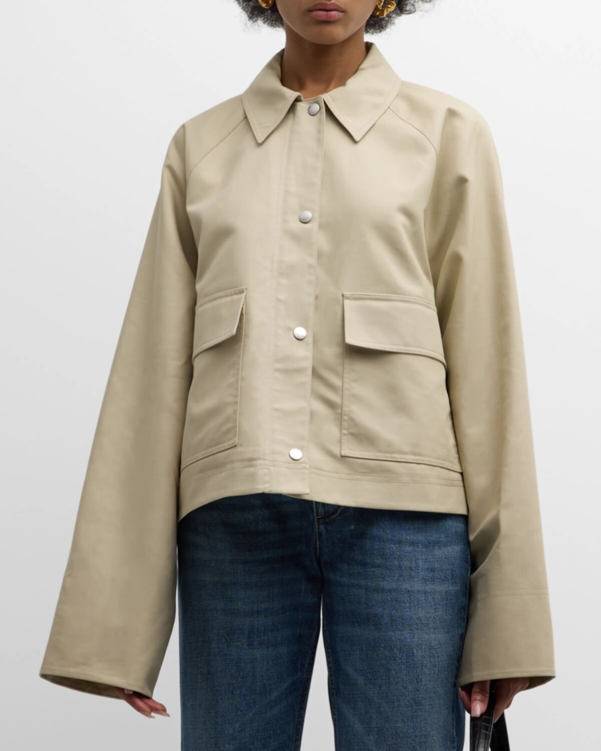 

Укороченная куртка из органического хлопка Toteme, цвет Beige Khaki