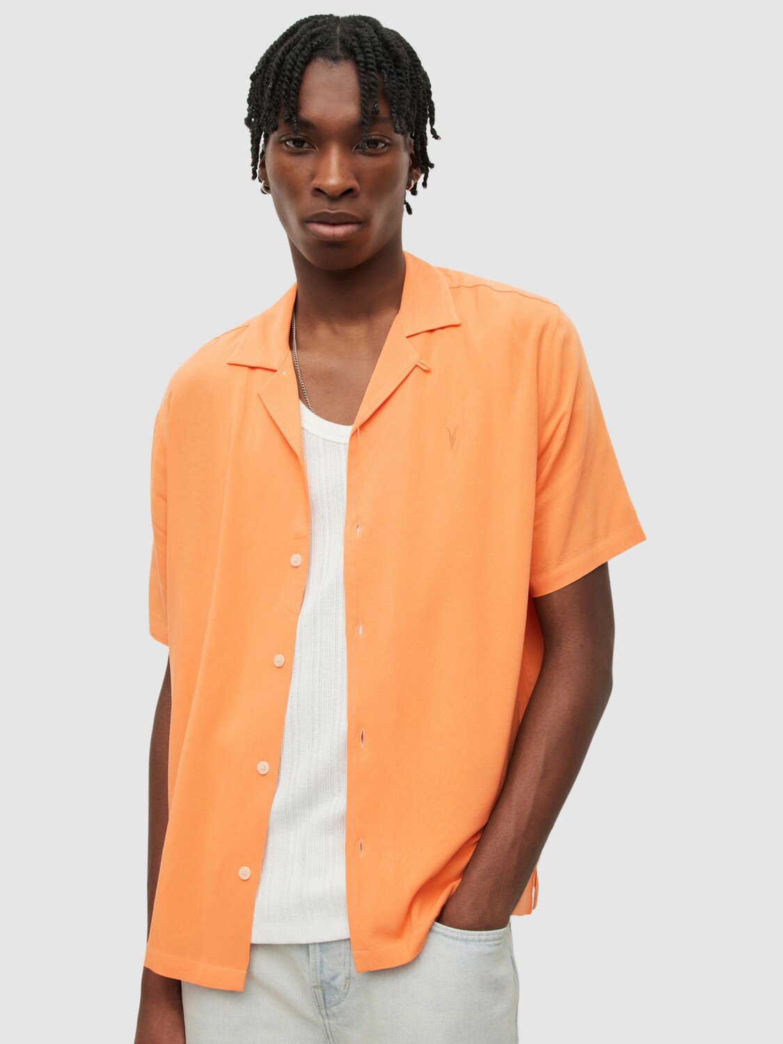 

Рубашка с коротким рукавом AllSaints Venice, Sicilia Orange