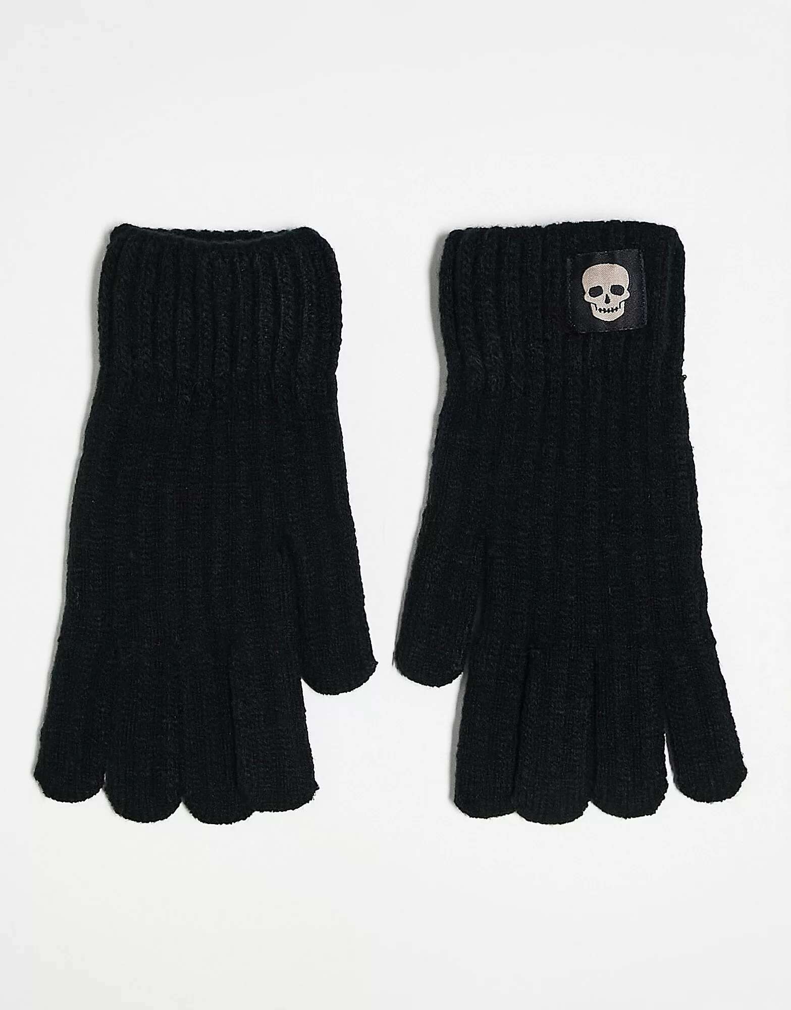 Черные вязаные перчатки Bolongaro Trevor черные джоггеры bolongaro trevor sport с белой окантовкой