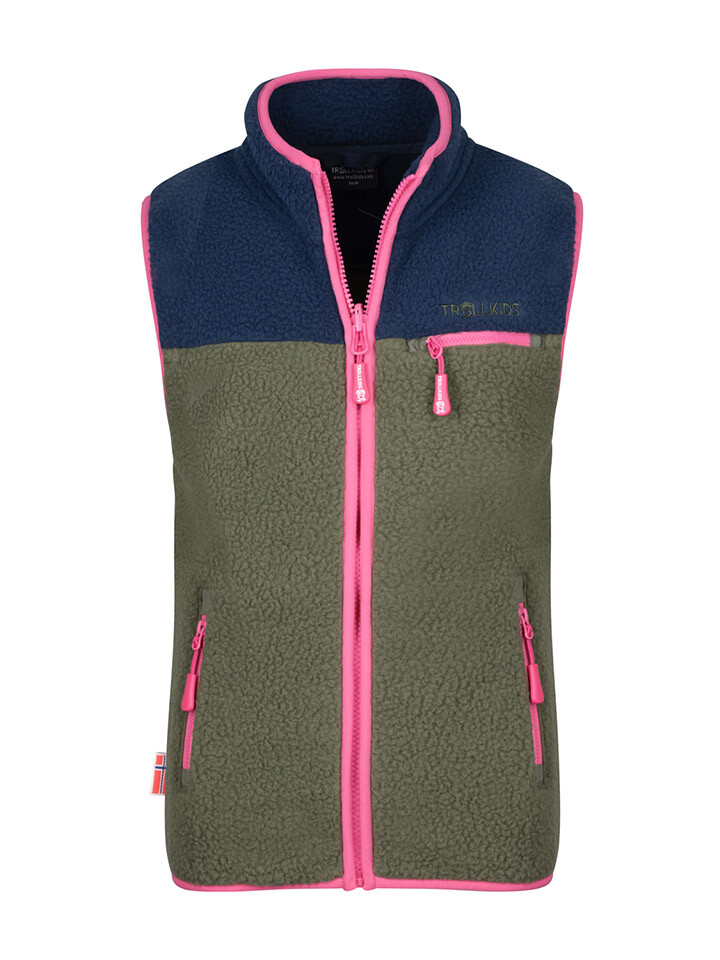 

Утепленный жилет Trollkids Fleece Hemsedal, цвет Khaki/Dunkelblau