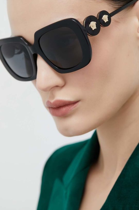 Солнцезащитные очки Версаче Versace, черный солнцезащитные очки versace бордовый