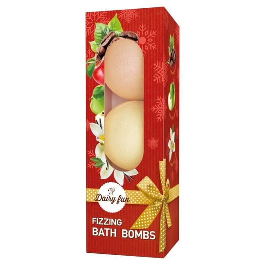 Шипучие бомбочки для ванны Dairy Fun - кофе, яблоко с карамелью и ванилью, 1 упаковка (3X100 г)