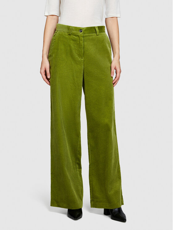 Широкие брюки из ткани Sisley, зеленый