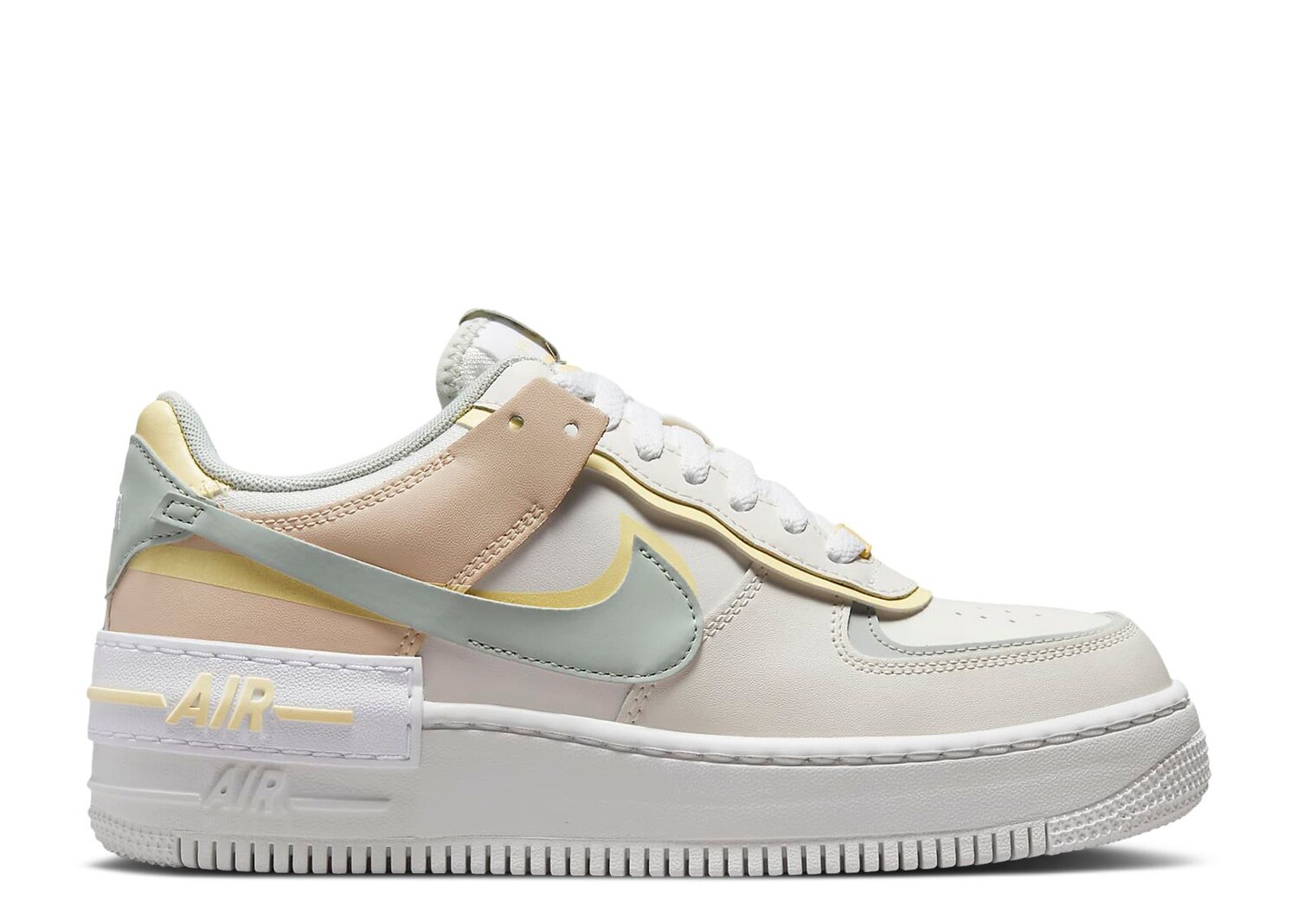 

Кроссовки Nike Wmns Air Force 1 Shadow 'Pearl White Citron Tint', кремовый, Бежевый
