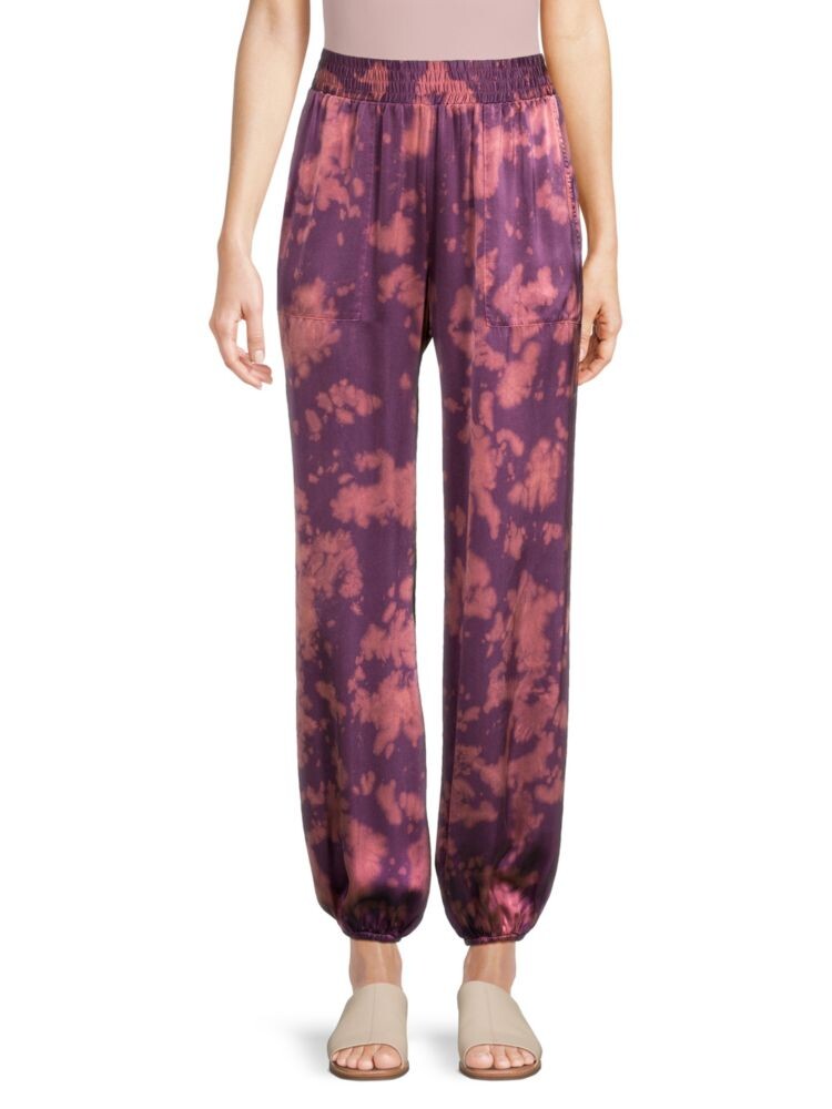

Шелковые брюки с принтом тай-дай Florence Nsf, цвет Purple Multi