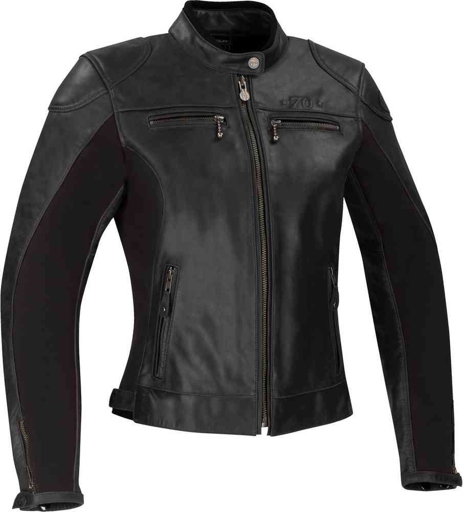 Женская мотоциклетная кожаная куртка Kroft Segura, черный женская утепленная кожаная куртка с лацканами мотоциклетная куртка из искусственного меха в стиле ретро