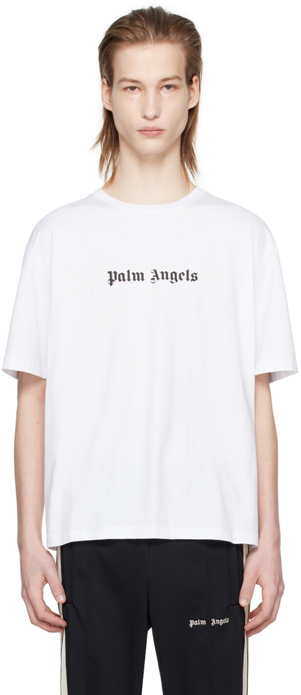 

Белая футболка с принтом Palm Angels