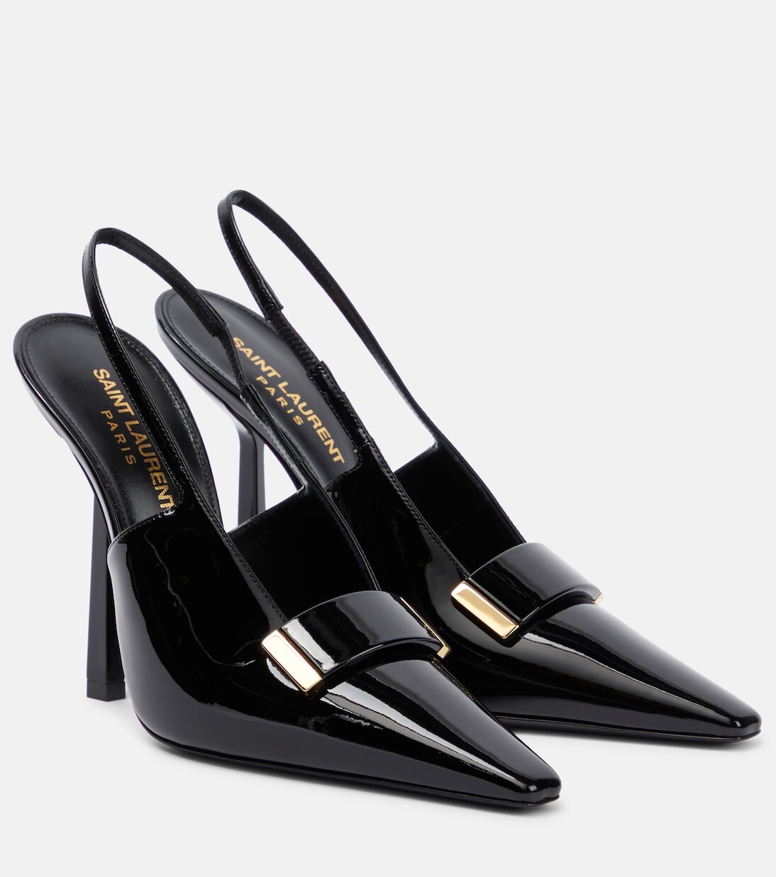 

Лакированные туфли aston 115 с пяткой на пятке Saint Laurent, черный