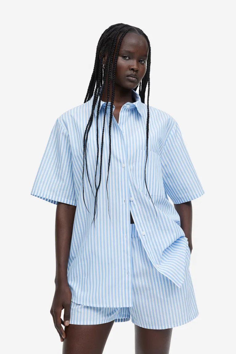 

Рубашка с короткими рукавами H&M, синий