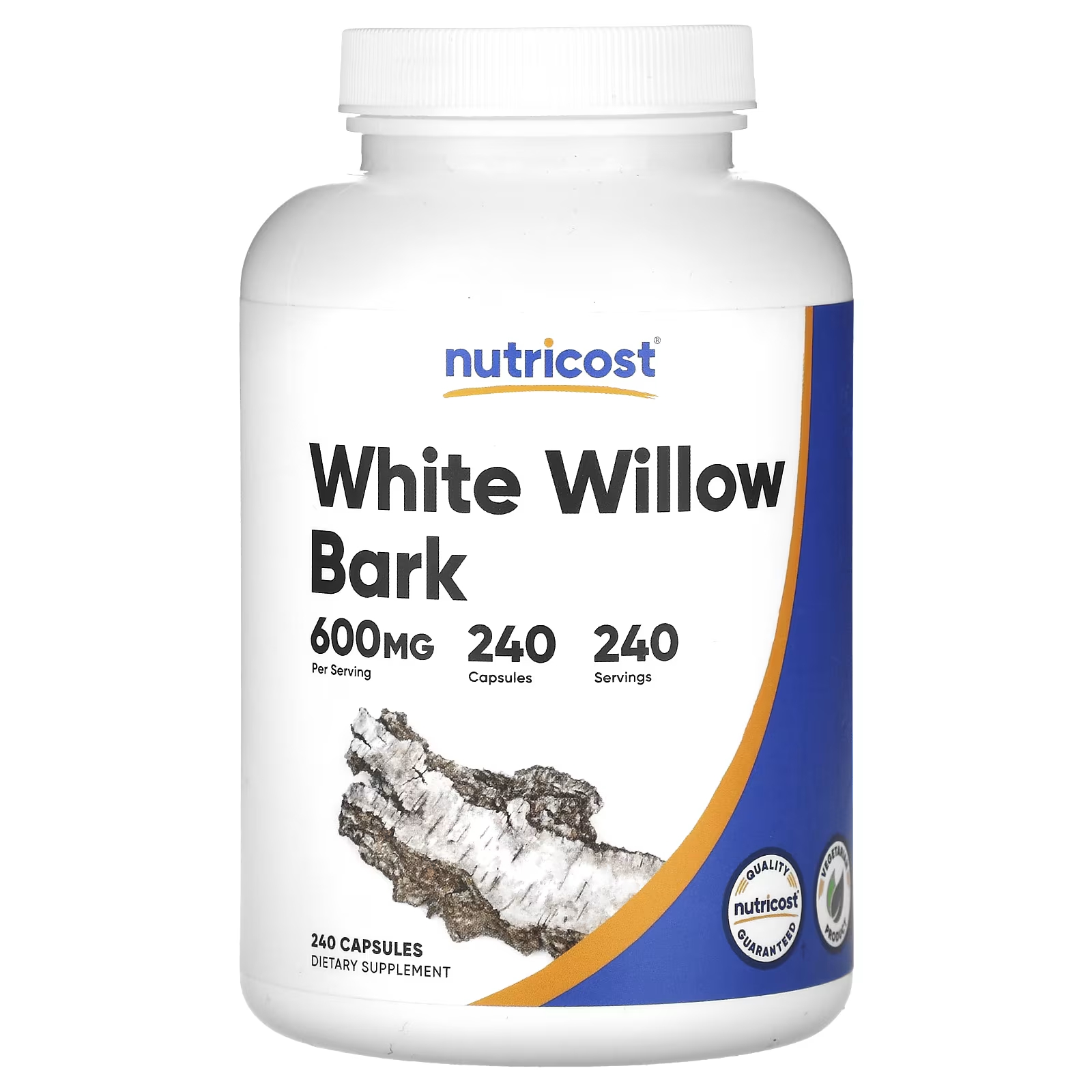 Nutricost кора белой ивы 600 мг 240 капсул