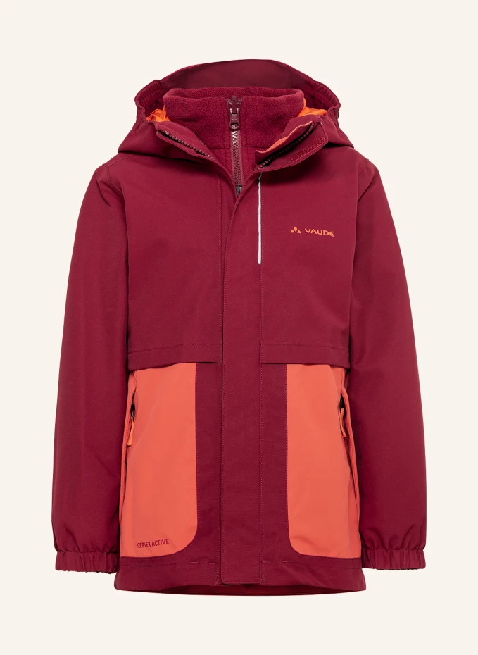 

Куртки 3в1 kd campfire 3in1 j girls Vaude, красный