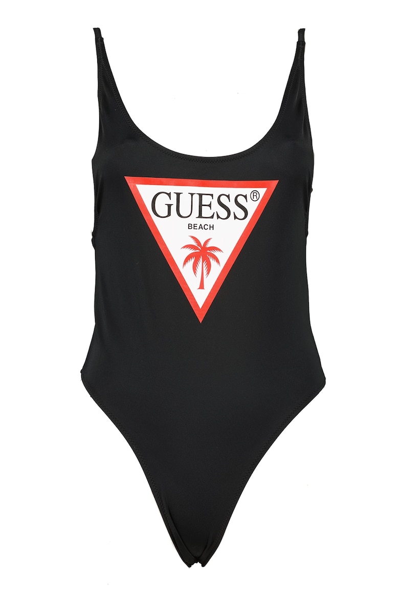 Сплошной купальник с логотипом Guess, черный