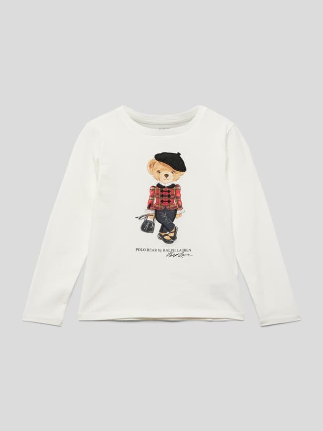 

Лонгслив с мотивным принтом Polo Ralph Lauren, экрю