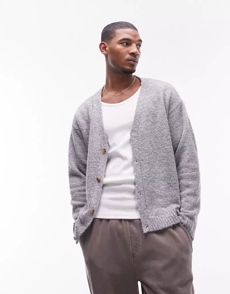 

Светло-серый кардиган букле Topman