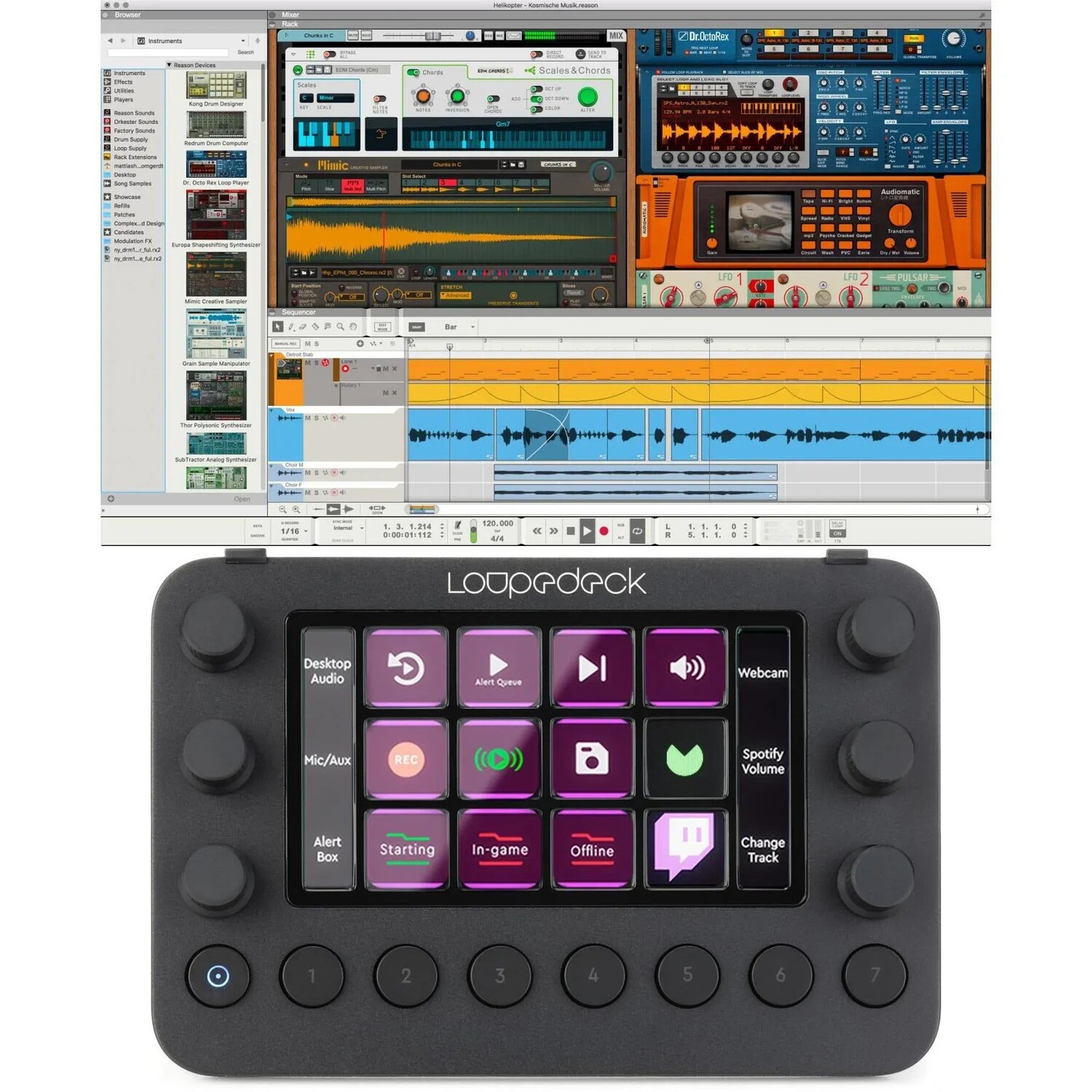 

Reason Studios Reason 12 (Загрузить) и комплект живого интерфейса Loupedeck