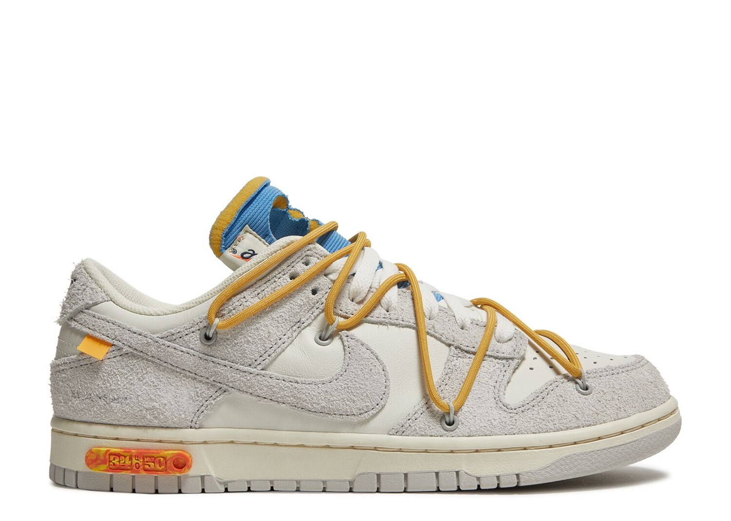 

Кроссовки Nike Off-White X Dunk Low 'Lot 34 Of 50', белый