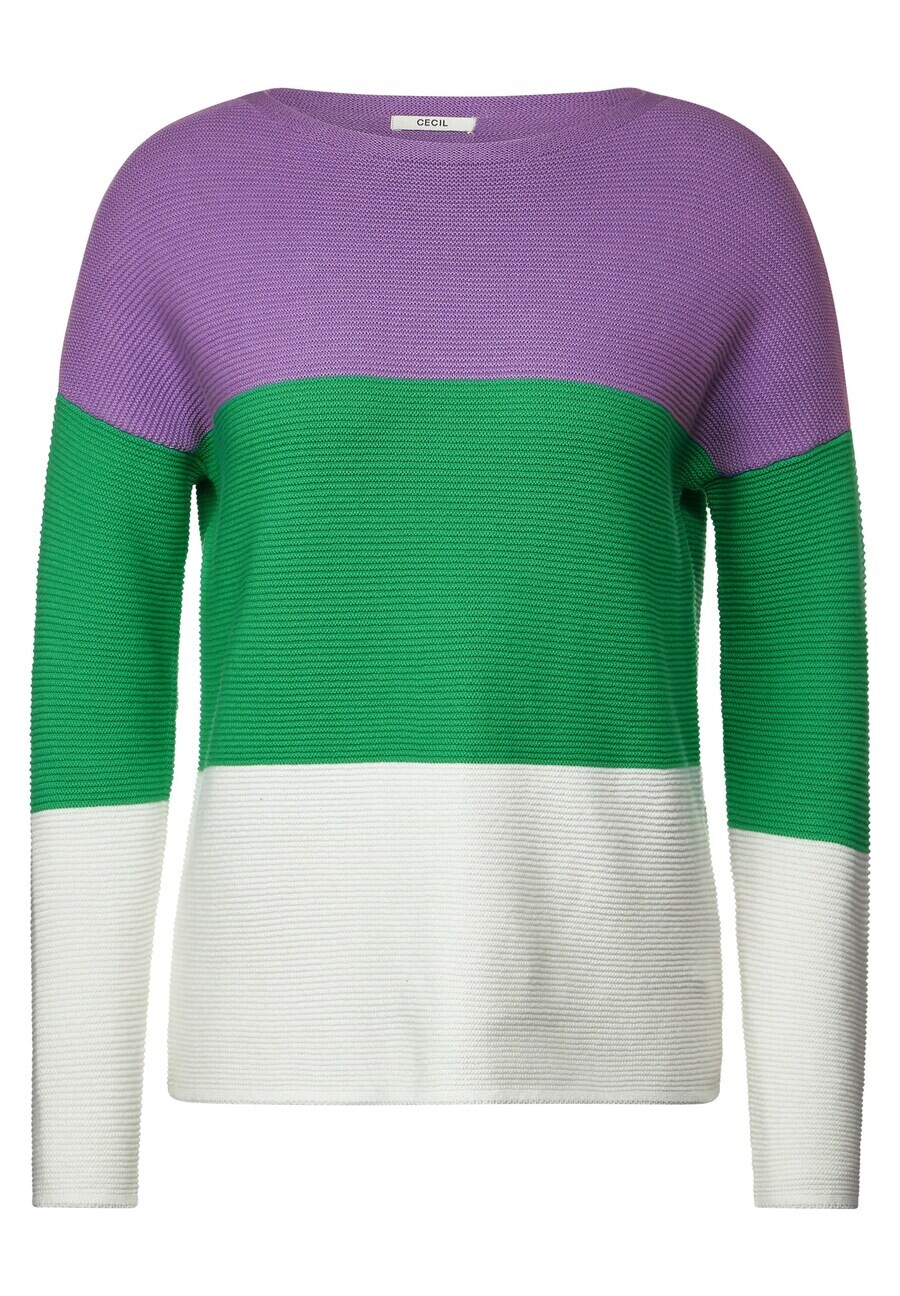 

Свитер Cecil, цвет Green/Dark Purple/White