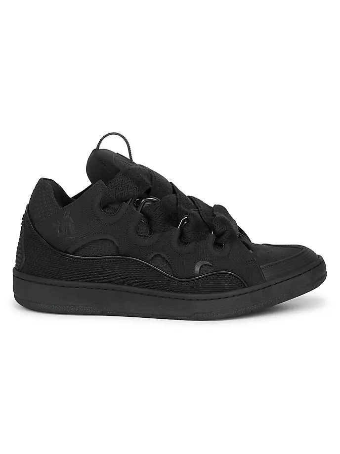 

Текстурированные кожаные кроссовки Curb Lanvin, черный
