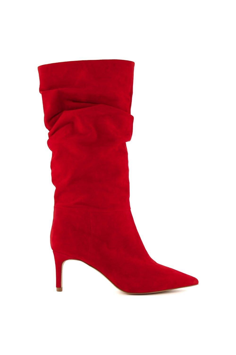 Замшевые элегантные ботинки с напуском Dune London, красный