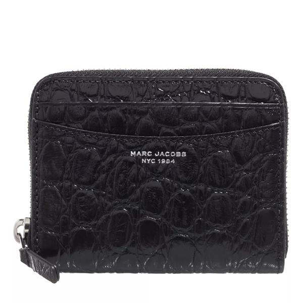 Кошелек zip around wallet embossed croc Marc Jacobs, черный