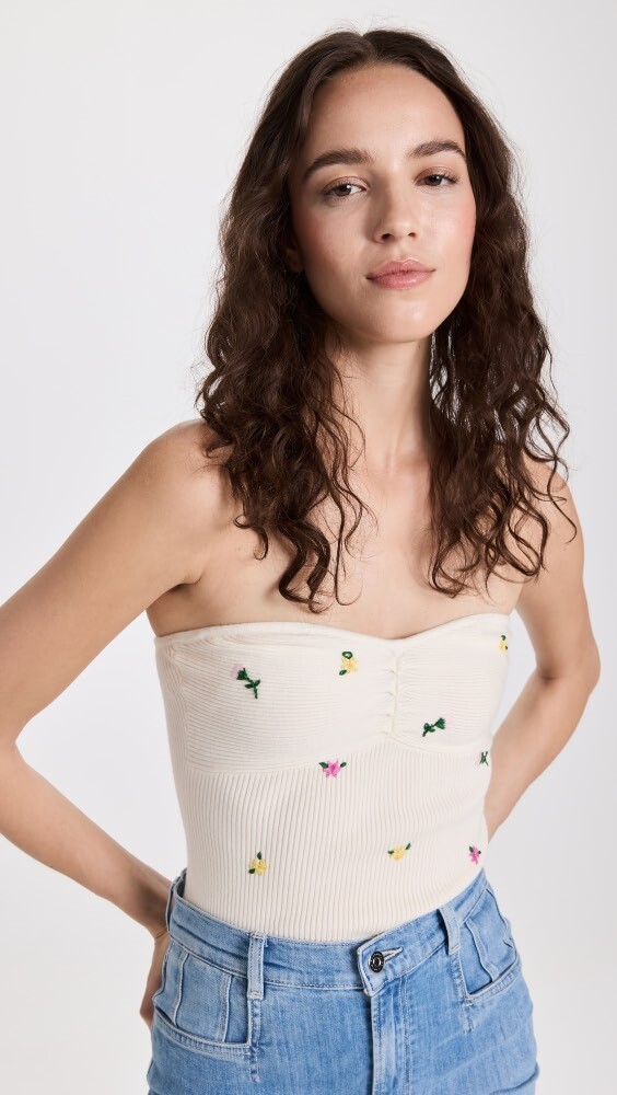 

Блуза Favorite Daughter The Athena Bustier, слоновая кость