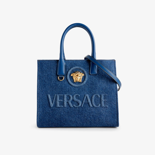 

Сумка-тоут с декором Medusa Versace, темно-синий