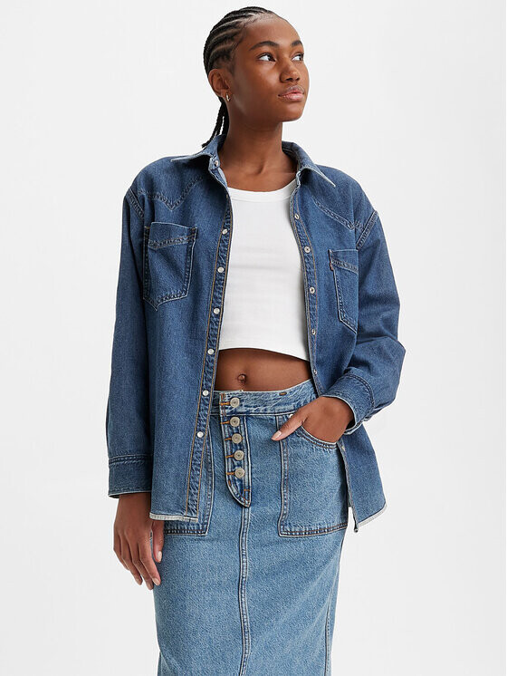 

Джинсовая рубашка свободного кроя Levi's, синий