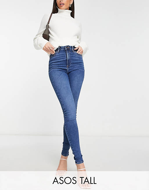 Темно-синие моделирующие джинсы скинни ASOS DESIGN Tall