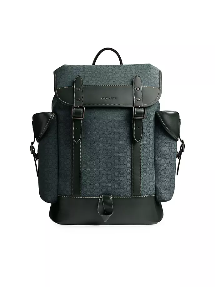 

Кожаный рюкзак Hitch с монограммой Coach, цвет amazon green