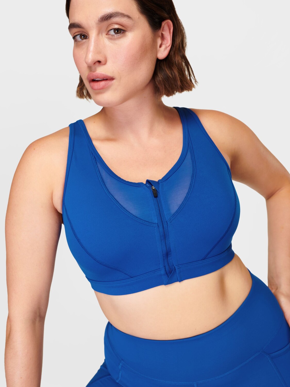 

Бюстгальтер средней степени воздействия Icon Train Sweaty Betty, молния синий