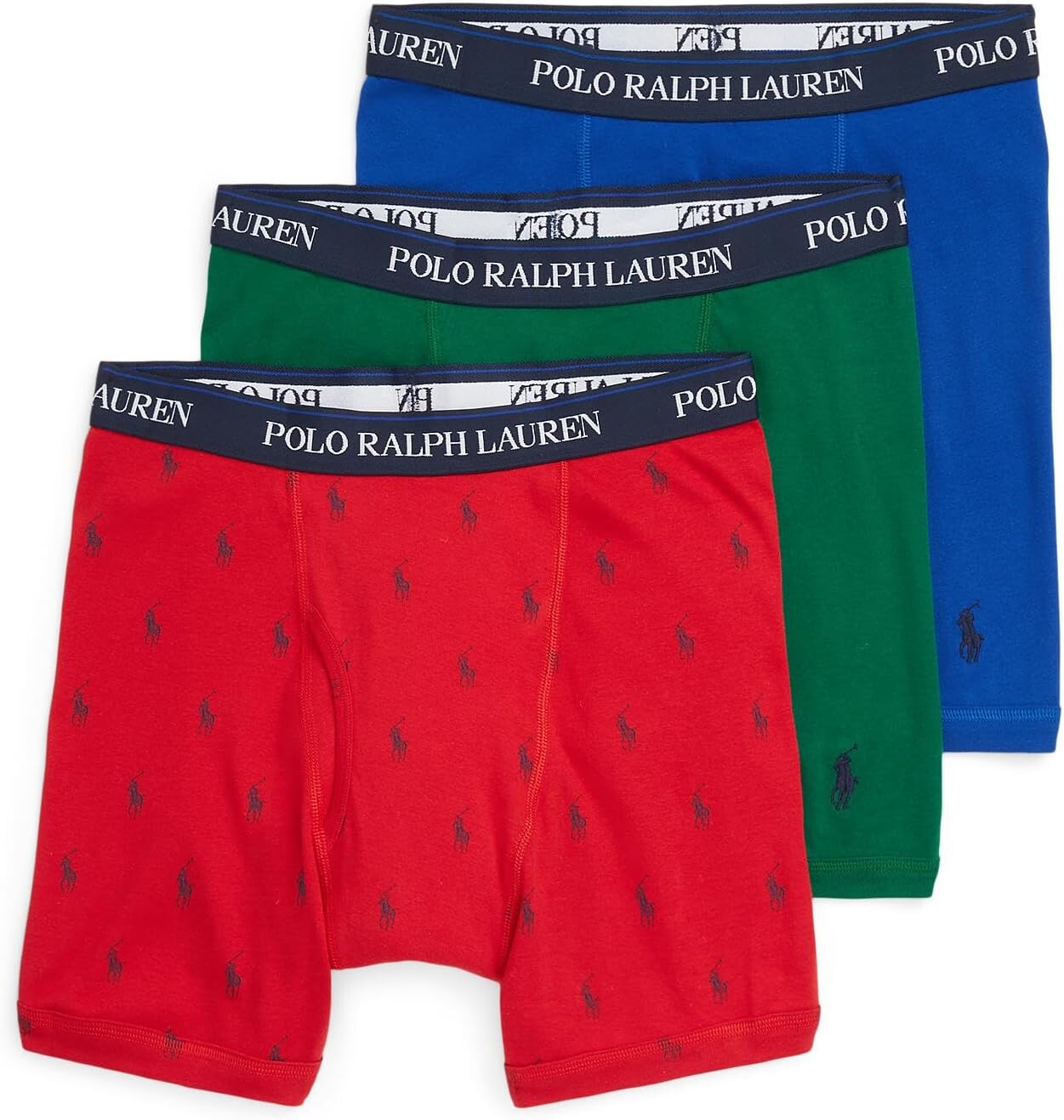 

Комплект из 3 трусов-боксеров классического кроя Polo Ralph Lauren, цвет RL2000 Red w/Cruise Navy AOPP/Vermont Green/Rugby Royal