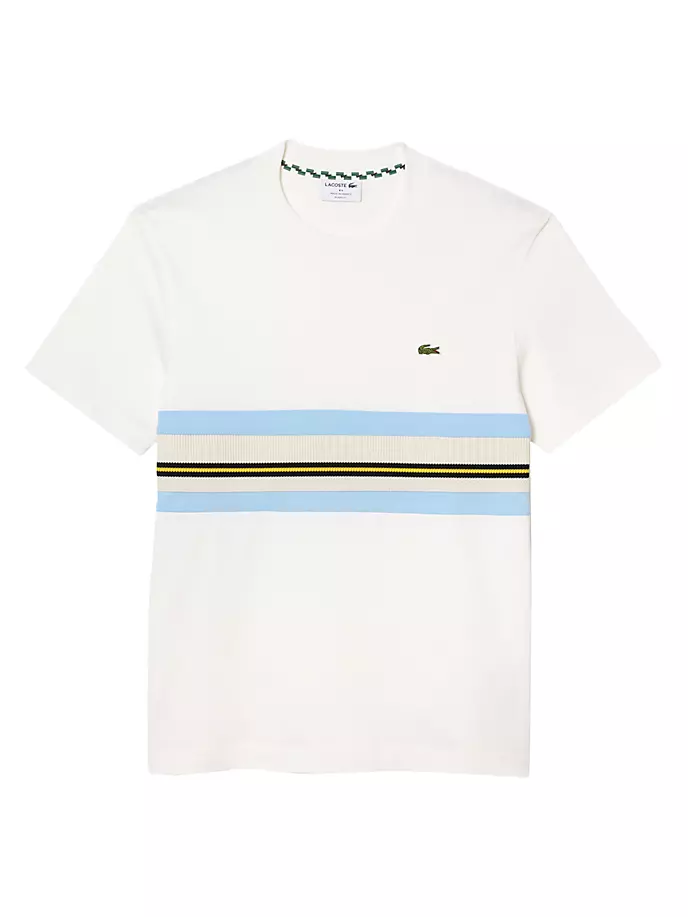 

Полосатая футболка свободного кроя Lacoste, цвет cream