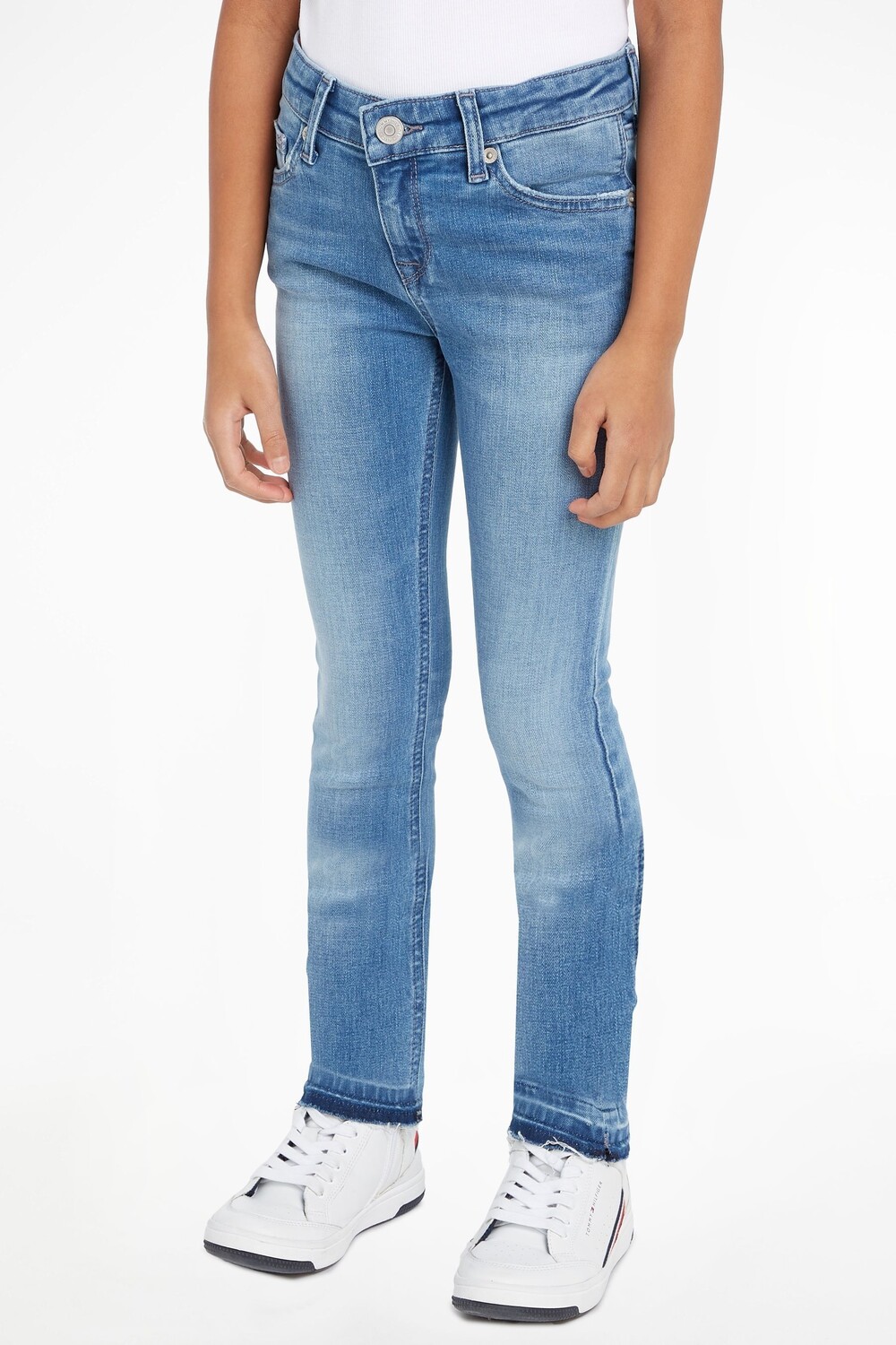 

Синие детские джинсы Released Hem Nora Tommy Hilfiger, синий