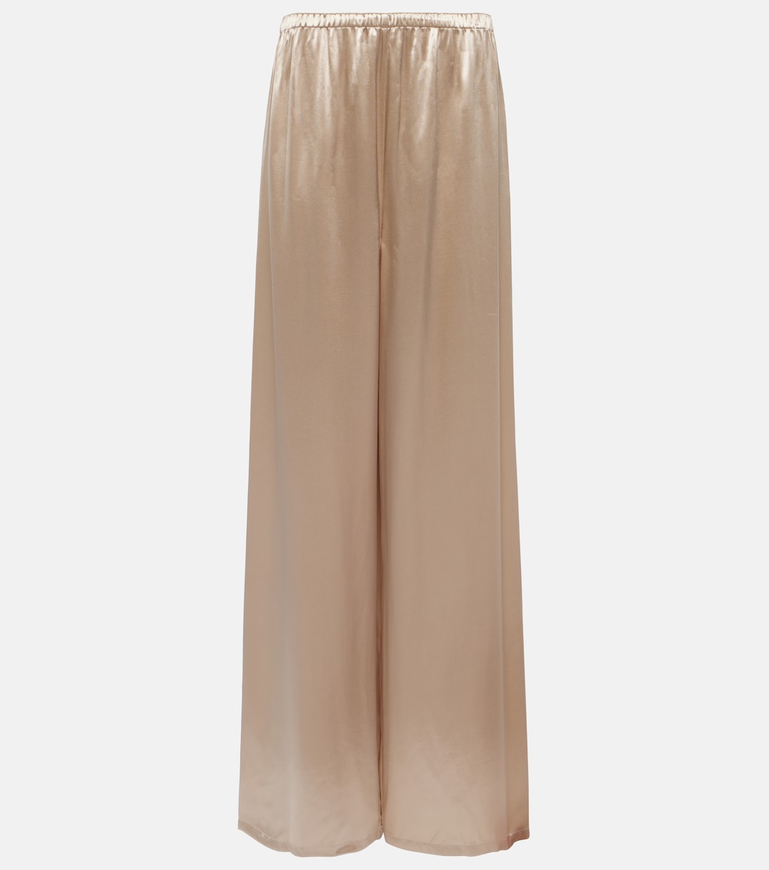 Атласные пижамные брюки широкого кроя Ferragamo, нейтральный атласные брюки широкого кроя livi velvet серый
