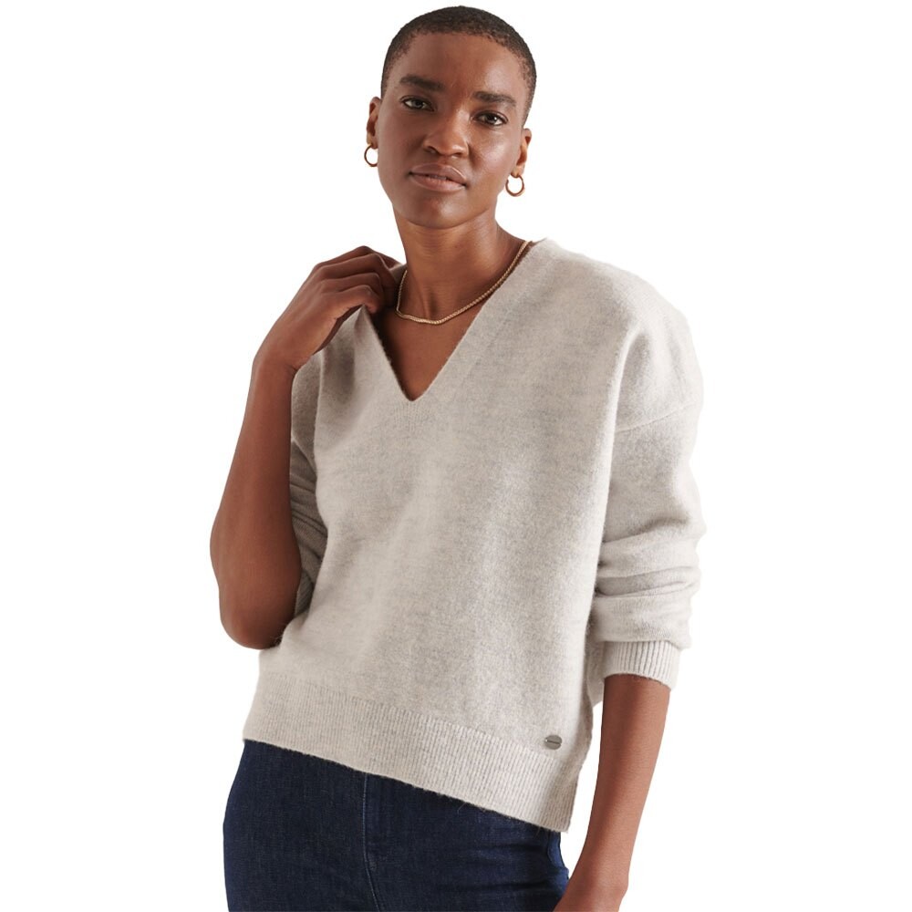 

Свитер Superdry Studios Slouch Vee Knit, серый