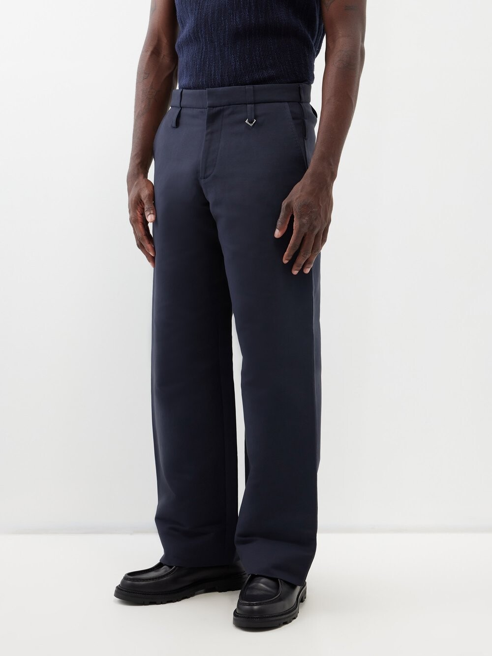 

Брюки piccinni без каблука из смесового хлопка Jacquemus, синий