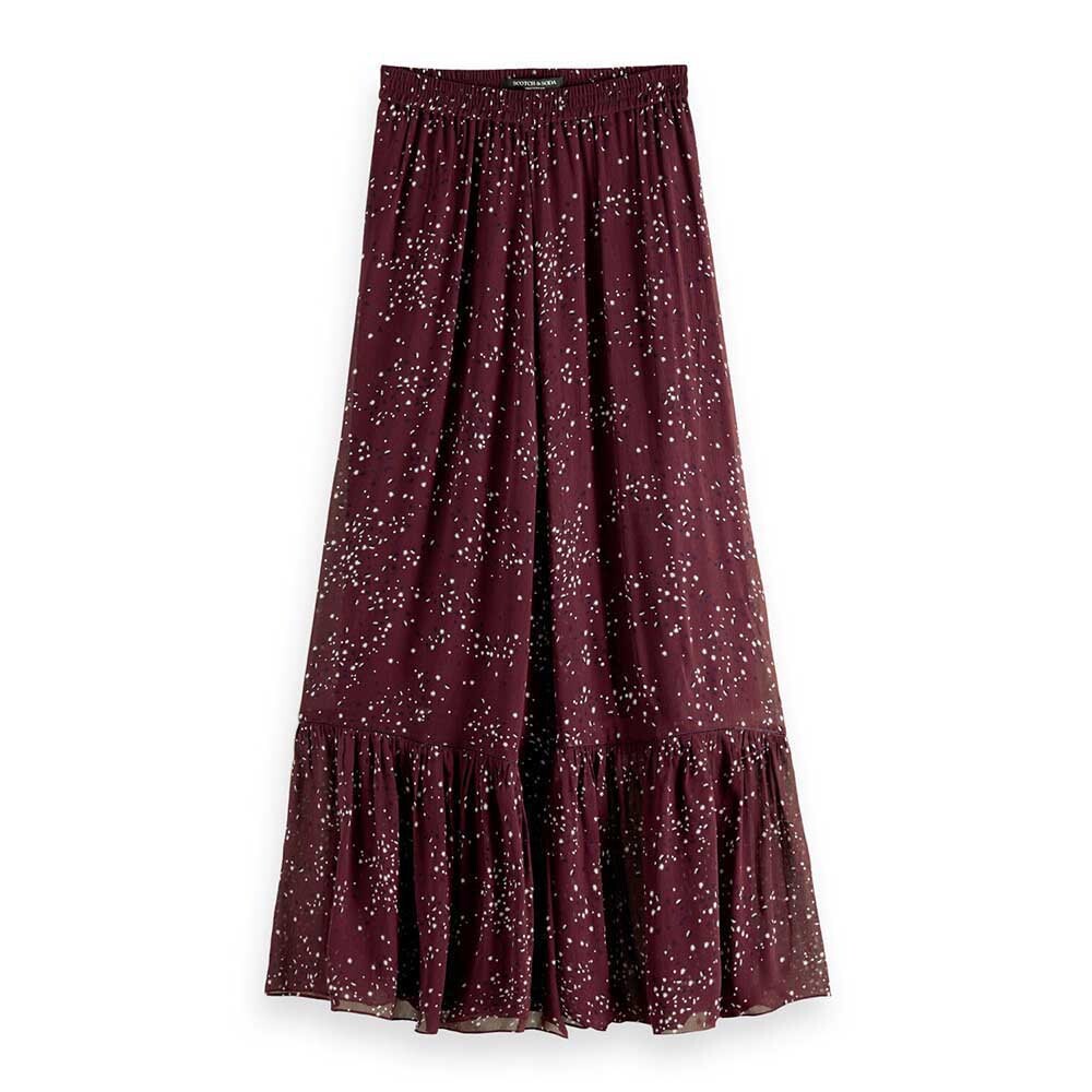 

Юбка Scotch & Soda Tiered Crinkle Chiffon Long, фиолетовый