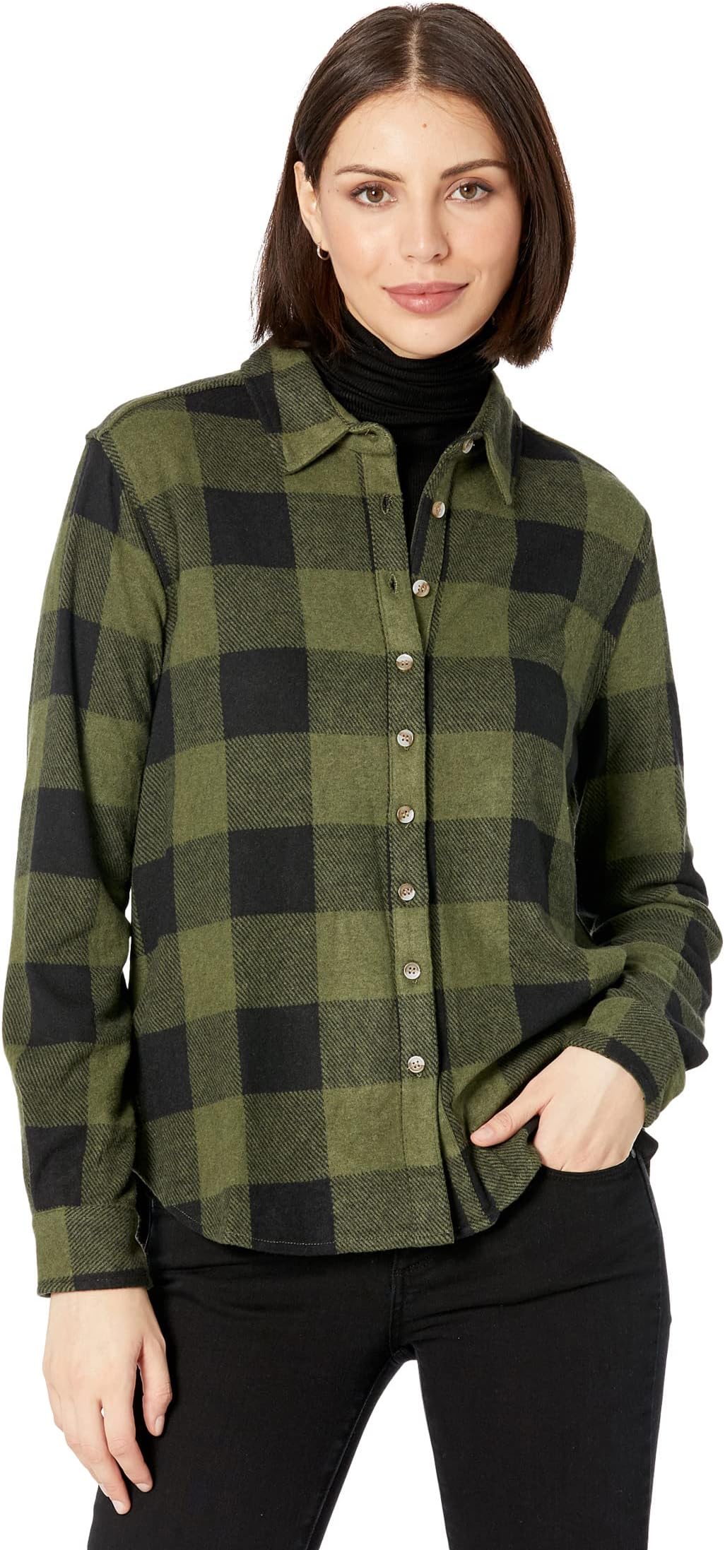 

Рубашка Dylan by True Grit Railey Sweater Knit Long Sleeve Scout Plaid Shirt Shacket, цвет Olive