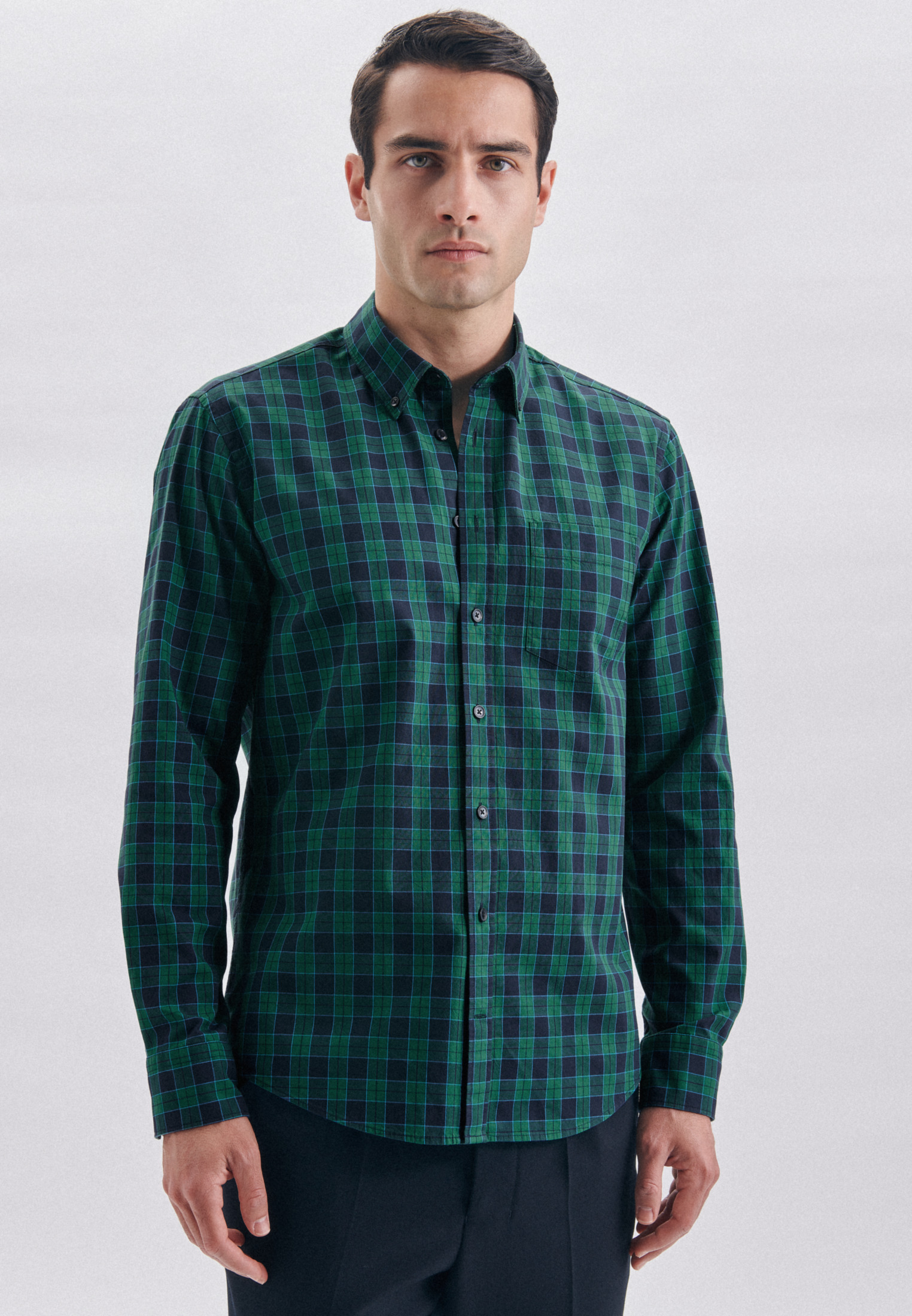 Рубашка Seidensticker Oxford Regular, зеленый