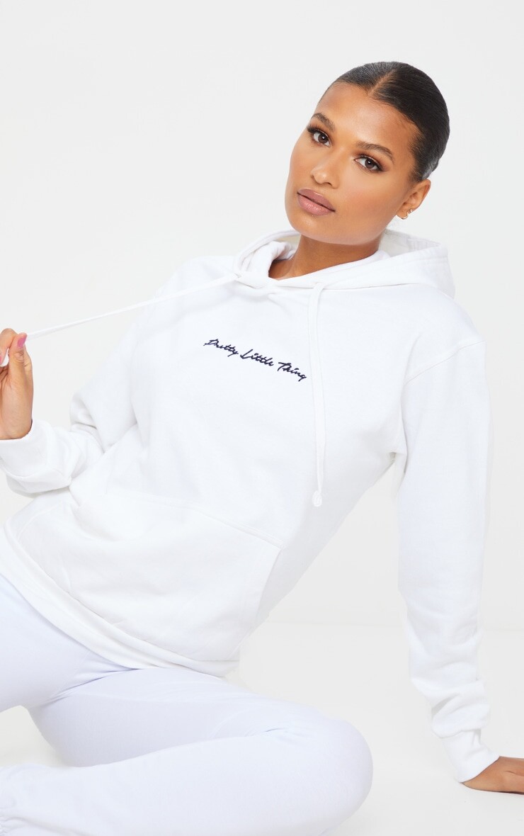 

PrettyLittleThing Белый свободный спортивный худи