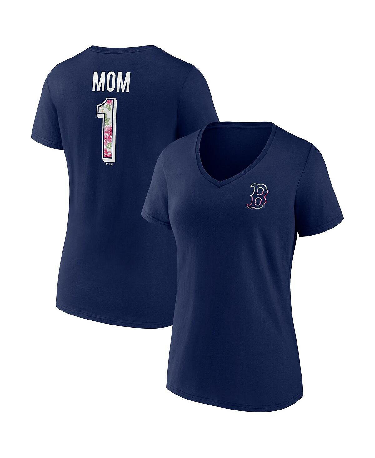 

Женская темно-синяя футболка Boston Red Sox Mother's Day Plus Size Best Mom Ever с v-образным вырезом Profile, темно-синий