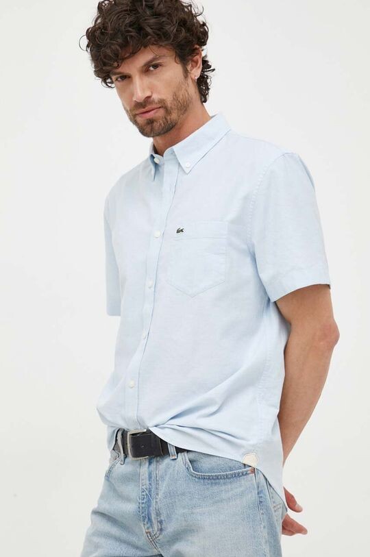

Хлопчатобумажную рубашку Lacoste, синий