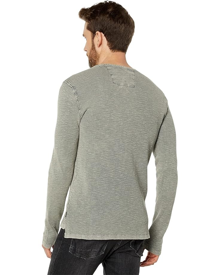 

Свитер John Varvatos Memphis Waffle Henley in Fadeaway Wash Y1891X88, цвет Grey Heather
