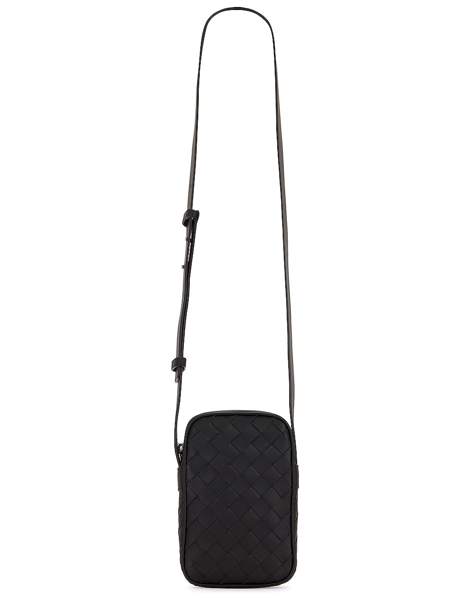 Сумка кросс-боди Bottega Veneta Structured Phone Pouch, цвет Black Silver сумка кросс боди bottega veneta phone pouch цвет sherbert