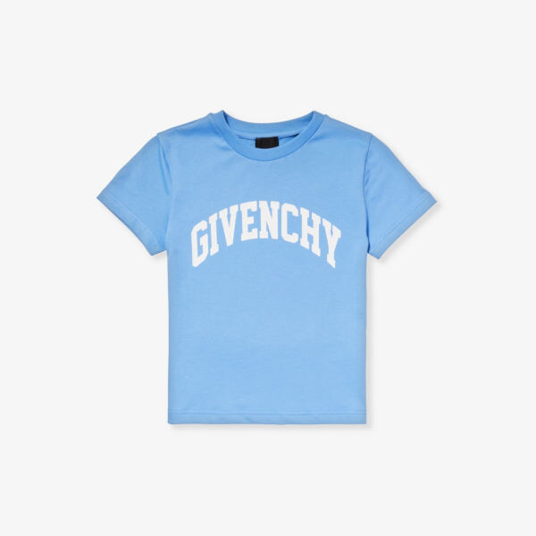 

Футболка из хлопкового трикотажа с логотипом и короткими рукавами 4–12 лет Givenchy, синий