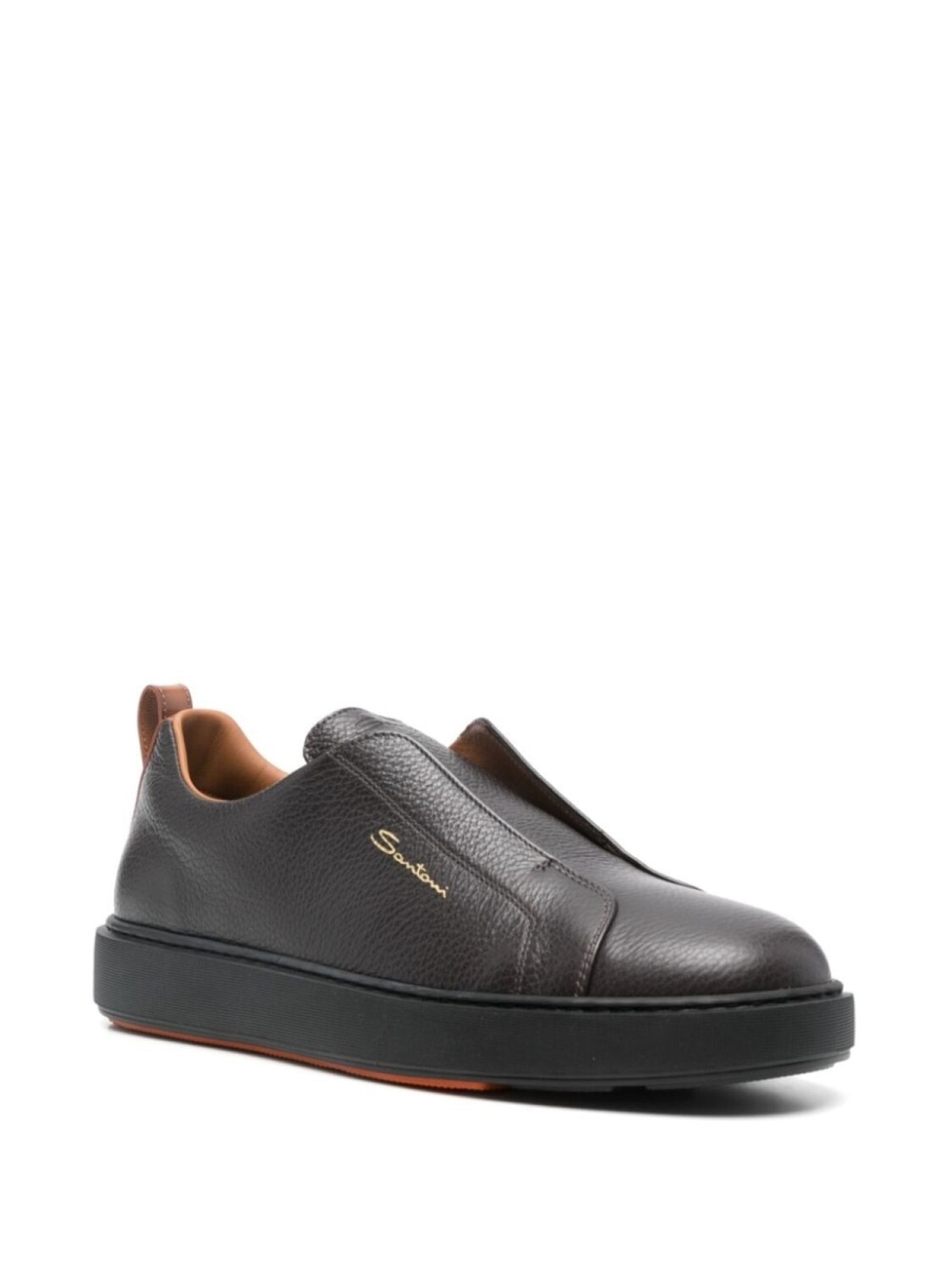 

Santoni кожаные слипоны, коричневый