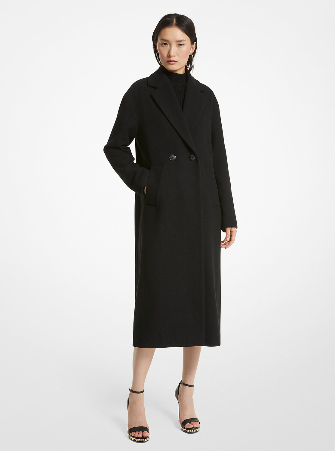 

Пальто из смесовой шерсти Michael Kors, черный