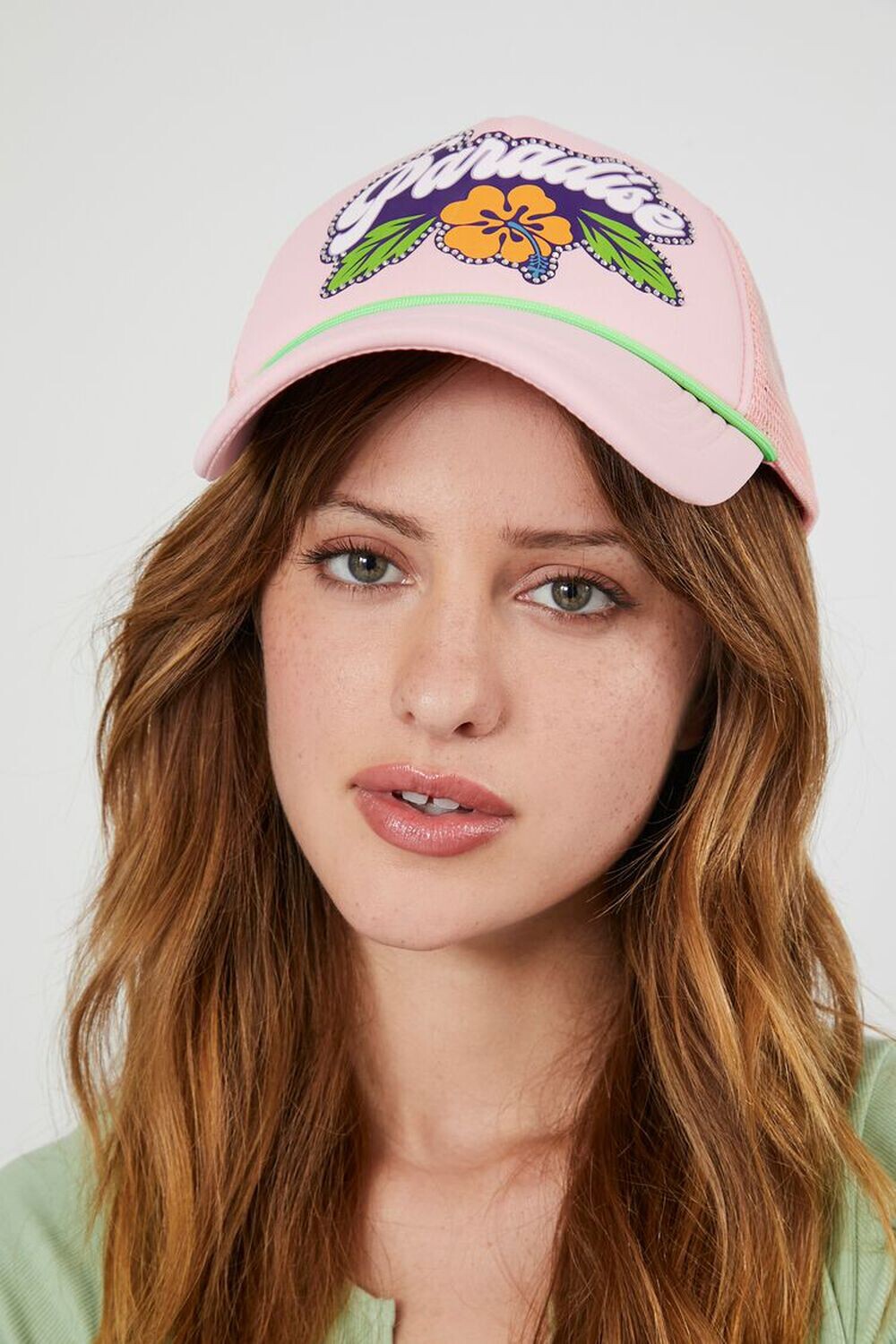 

Кепка дальнобойщика Paradise со стразами Forever 21, розовый